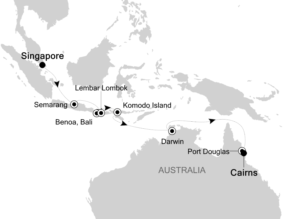 Australia & New Zealand Cruise Itinerary Map