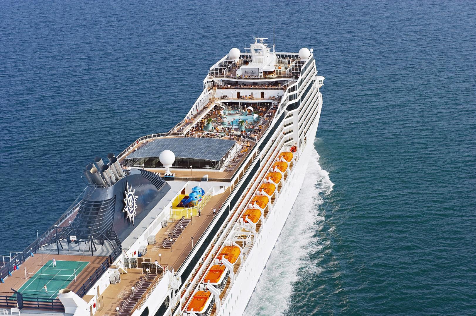 Aerial view of pool deck